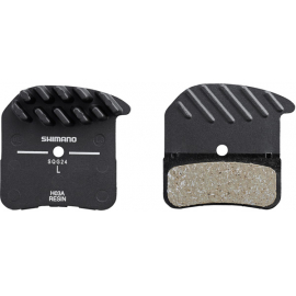 H03A disc brake pads  alloy backed with cooling fins  resin