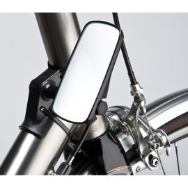 Adjustable mirror for head tube fitment  wide  black