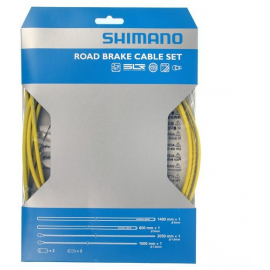 Road brake cable set with SIL-TEC coated inner wire, yellow