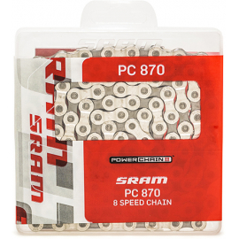 SRAM PC870 7/8SPD CHAIN SILVER/GREY (114 LINKS):7/8 SPEED